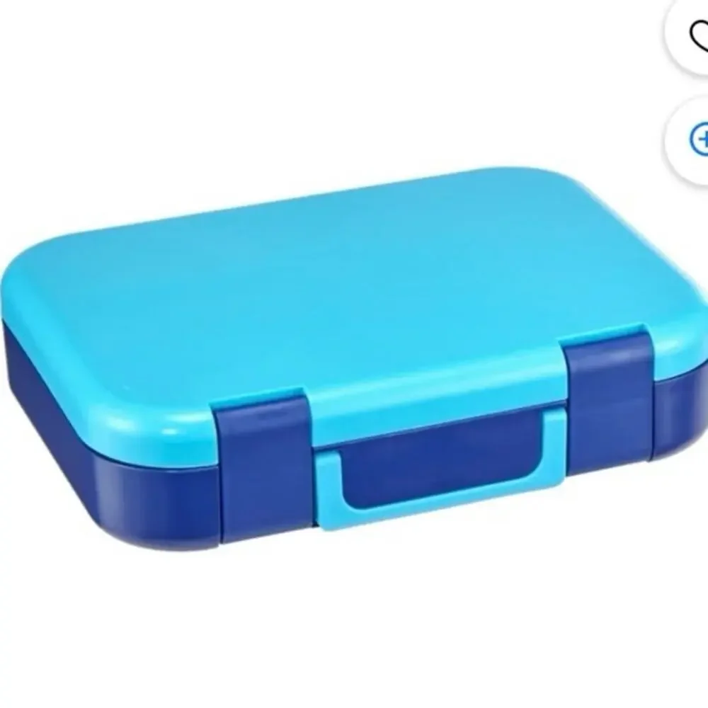 Your Zone Blue Bento Lunch Box with Utensils Condiment Container Dishwasher Safe